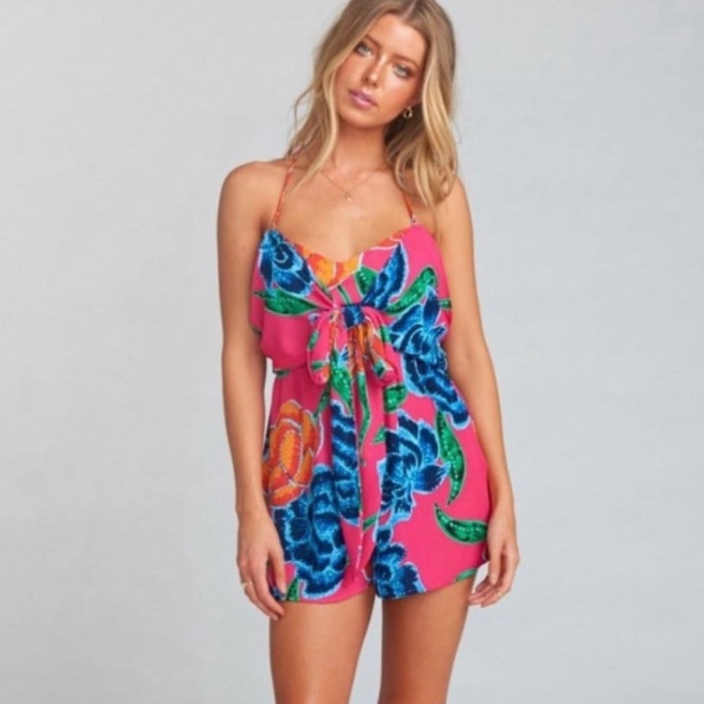 Show Me Your Mumu Melissa Romper Floratopia Floral Pink Sleeveless Women’s Small